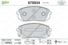 ÖN BALATA HYUNDAI İX35 2.0-2.0 CRDİ 10 CARENS III 06 SPORTAGE 06 D4EAD1B MOTOR İÇİN-VALEO 670934-581011DE00-WVA24501