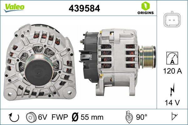 ALTERNATÖR 14V 125A CLIO II-KNG-LOGAN 1.5DCI-VALEO-770147701-8200385098-8200537415