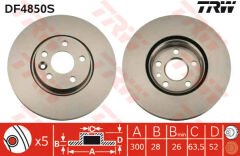 FREN DISKI ON ADET FREELANDER 2 L359 RANGE ROVER EVOQUE L538 FORD S-MAX MONDEO GALAXY 2 VOLVO S80 S60 V60 V70 300cm CAP-TRW DF4850S-7G911125BA-LR007055-LR000571