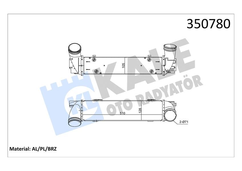 TURBO RADYATORU BMW M57 D30 E90 N47 D20 E84-KALE 350780-17517800682