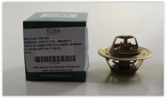TERMOSTAT BORA-CADDY-GOLF-PASSAT-POLO-T5-SHARAN-OCTAVIA-FABIA-TOLEDO-IBIZA-CORDOBA-A3-A4-A6-TT 87C-ELBA 860089-050121113C-MN980137