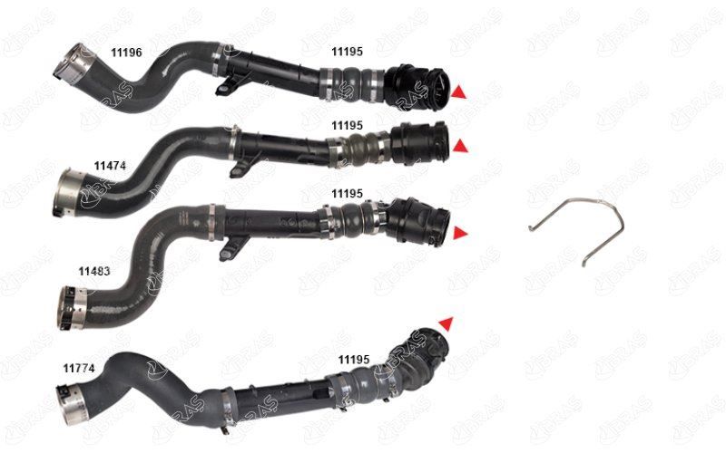 TURBO BORUSU SEKMANIPLASTİK BORU HARİÇOK İLE GÖSTERİLEN SEKMAN DACIA DUSTER HS 1.5 dCi 4x4 K9K 658-IBRAS-8201313260-8201316998-144604343R