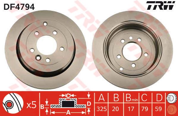 FREN DISKI ARKA DISCOVERY 3 L319 04 09 DISCOVERY 4 L319 09 18-TRW DF4794-SDB000636