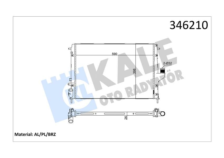 RADYATÖR DACIA DUSTER 10 LOGAN 05 1.5 DCİ Mek.Şanz. / AC AL/PL/BRZ-KALE-214100598R-8200582026