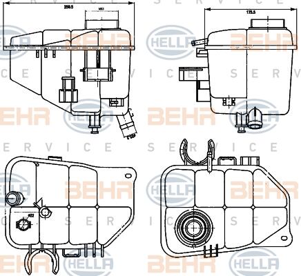 RADYATOR YEDEK SU DEPOSU MERCEDES W203 CL203 S203 C209 A209-MAHLE CRT126000S-A2035000049