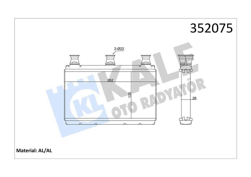 KALORIFER RADYATORU BMW E60 E63 E64-KALE 352075-64119159033-64116933921