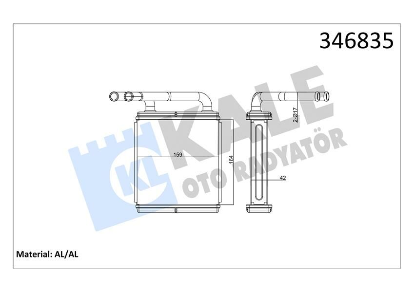 KALORİFER RADYATÖRÜ BRAZİNG H100 MİN. 163x165x42-KALE-9721143010-9721143100-9721143050