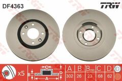 ÖN FREN AYNASI CORSA F e 19 MOKKA e 20 208-e 19 2008 19 307 02 3008 09 C4-e 20 DS3 18 302x34x4DL HAVALI-TRW-9809266280-9687602180-4249.85