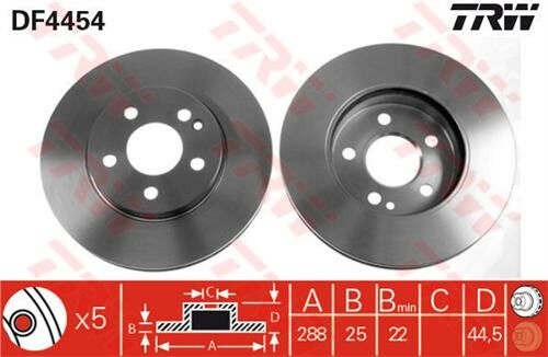 FREN DISKI ON MERCEDES W169 W245-TRW DF4454-A1694211112