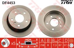 FREN DISKI ARKA MERCEDES W169 W245-TRW DF4453-A1694230912