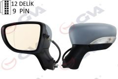 DIŞ DİKİZ AYNASI SOL CLIO 17 ELEKTRİKLİ KATLANIR ISITMALI SİNYALLİ ASTARLI ASFERİK VM-6126EBPAL-GVA-963024349R-963028832R