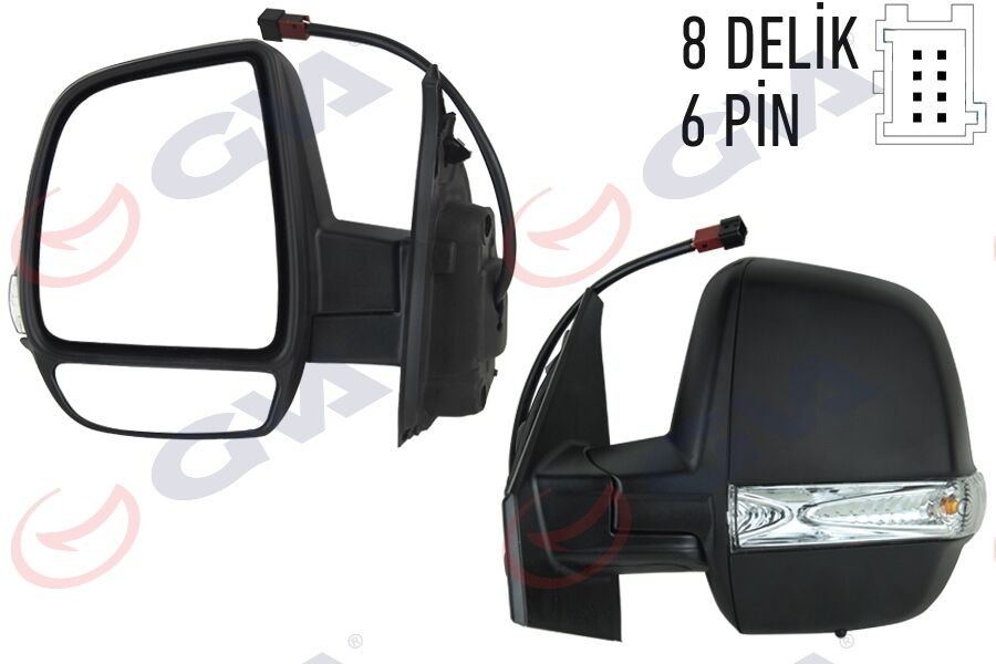 DIŞ DİKİZ AYNASI SOL DOBLO 11 ELEKTRİKLİ ISITMALI SİNYALLİ ÇİFT CAM KONVEKS 6 FİŞ VM-669EHPL-GVA 1029171-735528049