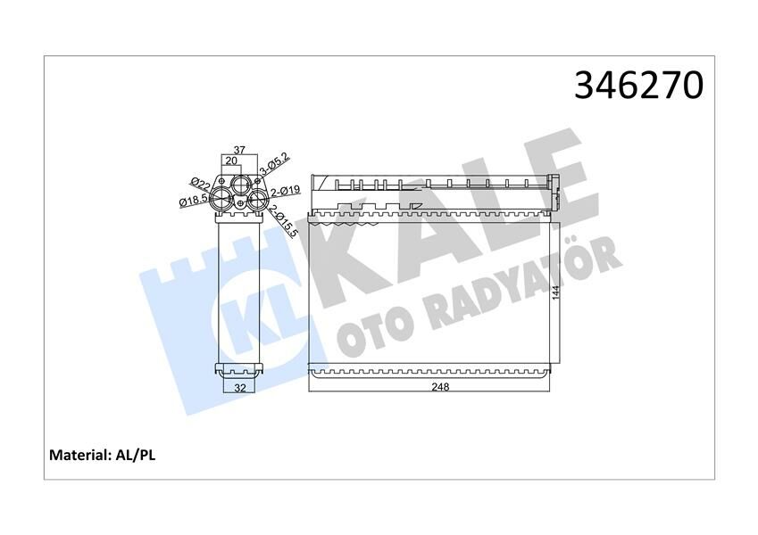 KALORIFER RADYATORU BMW E39 E36 KLIMALI-KALE 346270-64111469197-64111393212