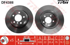 FREN DISKI ARKA BMW X3 E83-TRW DF4388-34213332217