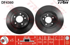 FREN DISKI ARKA BMW E60-TRW DF4360-34216864061