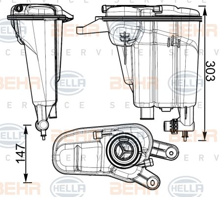 RADYATÖR YEDEK SU DEPOSU A4-A5 08- FEBI 103414 CRT 95 000S-MAHLE CRT95000S-8K0121403Q-8K0121403T