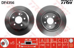 FREN DISKI ARKA MERCEDES VITO W639 03-TRW DF4356-A6394230112