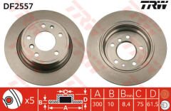 FREN DISKI ARKA BMW E34 90 95-TRW DF2557-34216756537