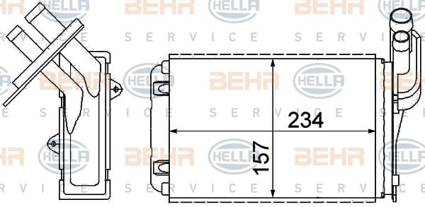 KALORİFER RADYATÖRÜ MGN I-CLIO I-R19 234x157X42-MAHLE AH99000S-7701204680-7701033457