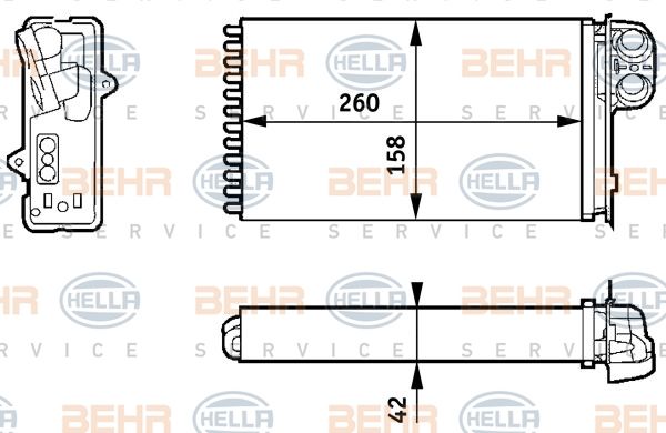 KALORİFER RADYATÖRÜ MGN 97-99 SCENIC 01-03 1.4-1.6-1.9-2.0 16V 260x158-MAHLE AH162000S-7701204992-7701205450-7701205451