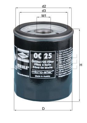 YAG FILTRESI BMW E30 E34 M20-MAHLE OC25-11429061197