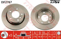 FREN DISKI ARKA HAVALI BMW E36 E46-TRW DF2767-34216864903