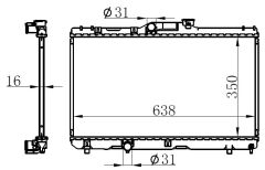 RADYATÖR BRAZİNG COROLLA 92-97 AE 101 AC KLİMASIZ MEK 350x638x16-ORIS-1640016491-1640015520-1640016490