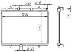 RADYATÖR 307-407-C4-C5-BERLINGO-PARTNER1.6-1.8-2.0 HDİ AC KLİMASIZ MEK 380x552x26-ORIS-1330.Y5-1330.F5-1330.P9-1330.W2