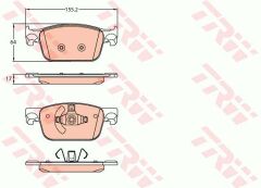 ÖN FREN BALATA AUDI A4-A5 2014 155.2x63.8x17 KULLAKLI-TRW-8W0698151K-8W0698151Q