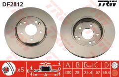 FREN DISKI ON MERCEDES W203 CL203 C209 W210 R170-TRW DF2812-A2034210512