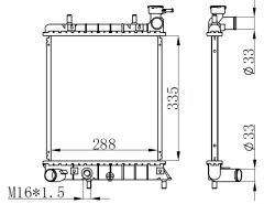 RADYATÖR BRAZİNG ACCENT ADMIRA 00-05 1.3I AC KLİMASIZ MEK 335x298x16-ORIS-2531025050-2531025Q11-253101B000