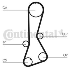 TRİGER KAYIŞI 123x240 TOYOTA COROLLA 1.3 12V 83-01 STARLET 1.3 12V 85-95 5197XS-CONTI CT695-1356811050