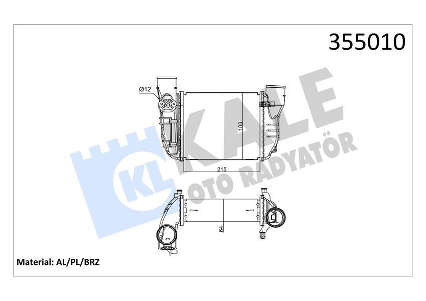 TURBO RADYATÖRÜ INTERCOOLER AUDI A4-EXEO 08-10 1.8T-KALE 355010-8E0145805L-8E0145805N