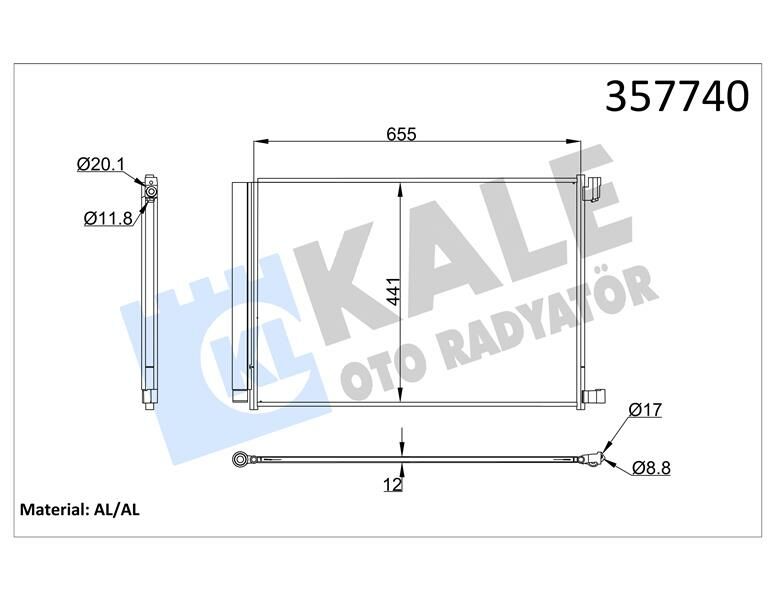 KLIMA RADYATORU MERCEDES W205 S205 W213 S213 W222 C217 X253-KALE-A0995000454