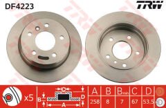 FREN DISKI ARKA MERCEDES W168 W414-TRW DF4223-A1684230212