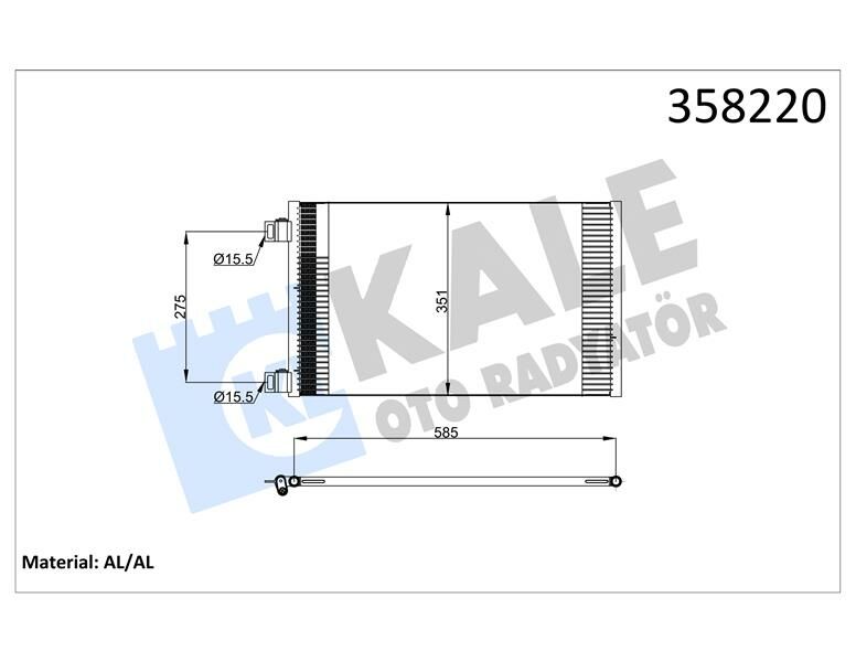 KLIMA RADYATORU MERCEDES CITAN 415 12 . RENAULT KANGOO III 1.5DCI / 1.6-KALE-A4155000054-8200455795