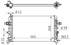 RADYATÖR ASTRA H- ZAFIRA 1.6-1.8 AC KLİMASIZ MEK 605x359x23-ORIS-13170110-1300266-13145211
