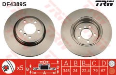 FREN DISKI ARKA ADET BMW E65-TRW DF4389S-34216864046