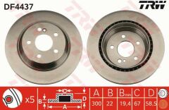 FREN DISKI ARKA MERCEDES W202 W203 S203 W210 S210-TRW DF4437-A2204230212
