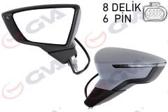 DIŞ DİKİZ AYNASI SOL IBIZA 17 ELEKTRİKLİ ISITMALI SENSÖRLÜ SİNYALLİ ASTARLI KONVEKS VM-369EHP-BSL-GVA 1061533-6F1857507F