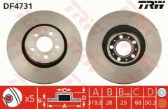 ON FREN DISK AYNASI HAVALI S60 00 10 S80 00 10 V70 01 10 XC70 02 10 S80 I 00 06-TRW DF4731-9475266