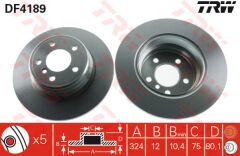 FREN DISKI ARKA BMW X5 E53 00 06-TRW DF4189-34216859678-34216794299