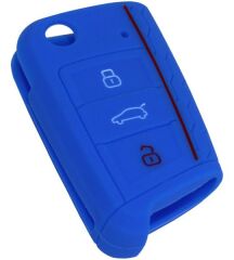 KONTAK ANAHTAR KUMANDA KORUYUCU KILIF SİLİKON MAVİ VW POLO-GOLF-PASSAT-JETTA-TIGUAN-TRANSPORTER TOURAN-SCIROCCO-CADDY-AFT HMA151-M-HMA151-M