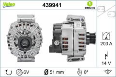 ALTERNATOR 14V 200A MERCEDES W205 C218 W212 C207 C253 W447 B906-VALEO 439941-A0009062822