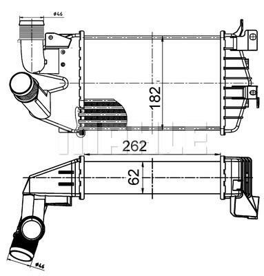 TURBO RADYATÖRÜ INTERCOOLER ASTRA H-ZAFIRA AL/PL/BRZ 262x181.5x62-MAHLE CI510000S-6302072-6302076-13213402