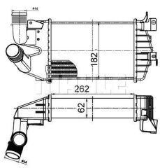 TURBO RADYATÖRÜ INTERCOOLER ASTRA H-ZAFIRA AL/PL/BRZ 262x181.5x62-MAHLE CI510000S-6302072-6302076-13213402