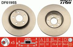 FREN DISKI ON MERCEDES W204 S204 W212 C207 R172-TRW DF6195S-A0004211212