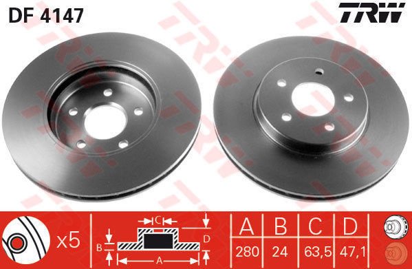 ON FREN DISK AYNASI MONDEO III 00 07 JAGUAR X TYPE 01 09 OLCU 300 24 5 BIJON-TRW DF4147-7S7J1125BB-1321488-C2S42667