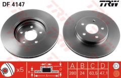 ON FREN DISK AYNASI MONDEO III 00 07 JAGUAR X TYPE 01 09 OLCU 300 24 5 BIJON-TRW DF4147-7S7J1125BB-1321488-C2S42667