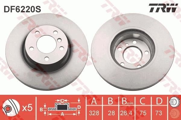 FREN DISKI ON ADET BMW X3 F25 X4 F26-TRW DF6220S-34106879122-34106787490